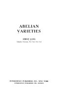 Abelian Varieties - Serge Lang - كتب Google